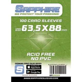 Sapphire 100 Sleeves Green 63,5x88 mm